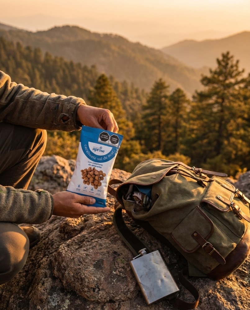 Cacahuates con amaranto en una caminata de montaña